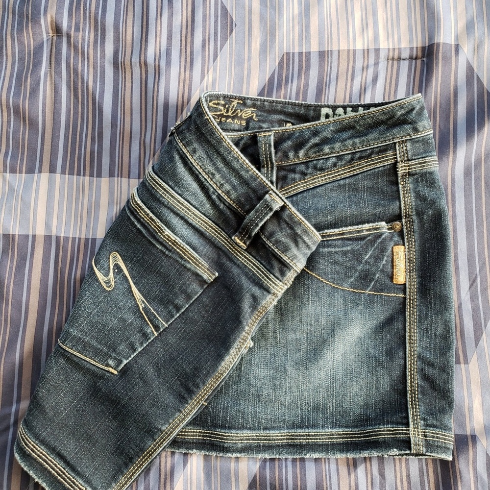 Silver Jeans Skirt